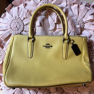 Coach Yellow Satchel with Gold Hardware